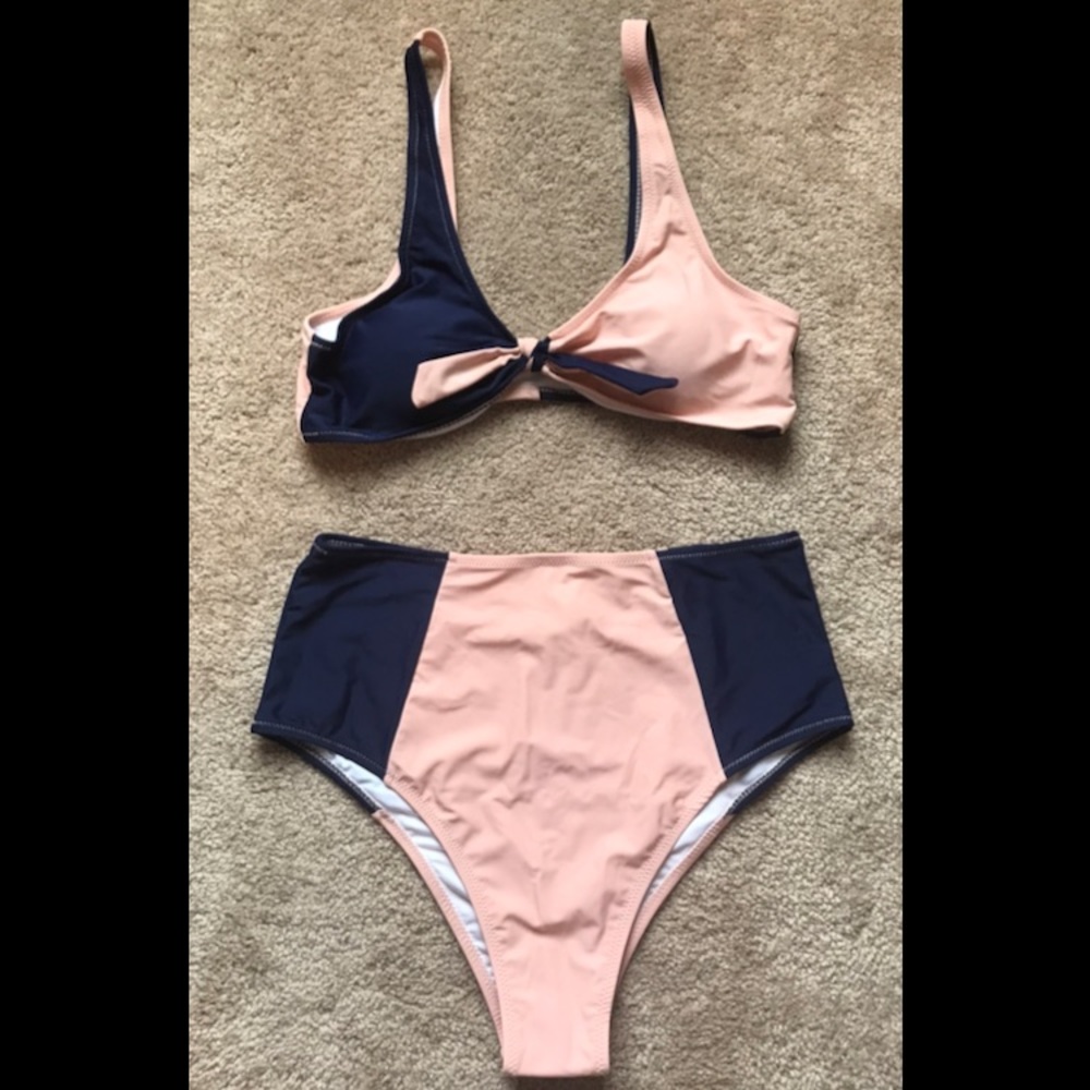 NEW High waisted two piece bathing suit size L
